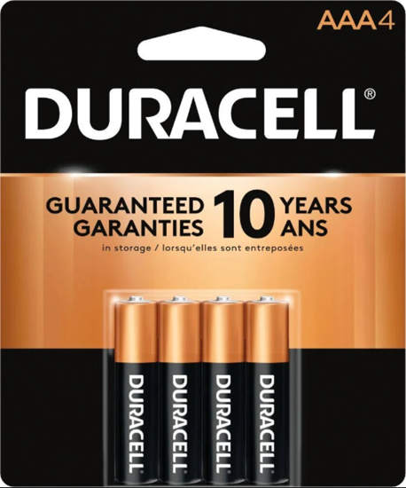 Duracell Coppertop Alkaline Batteries AAA 4ct