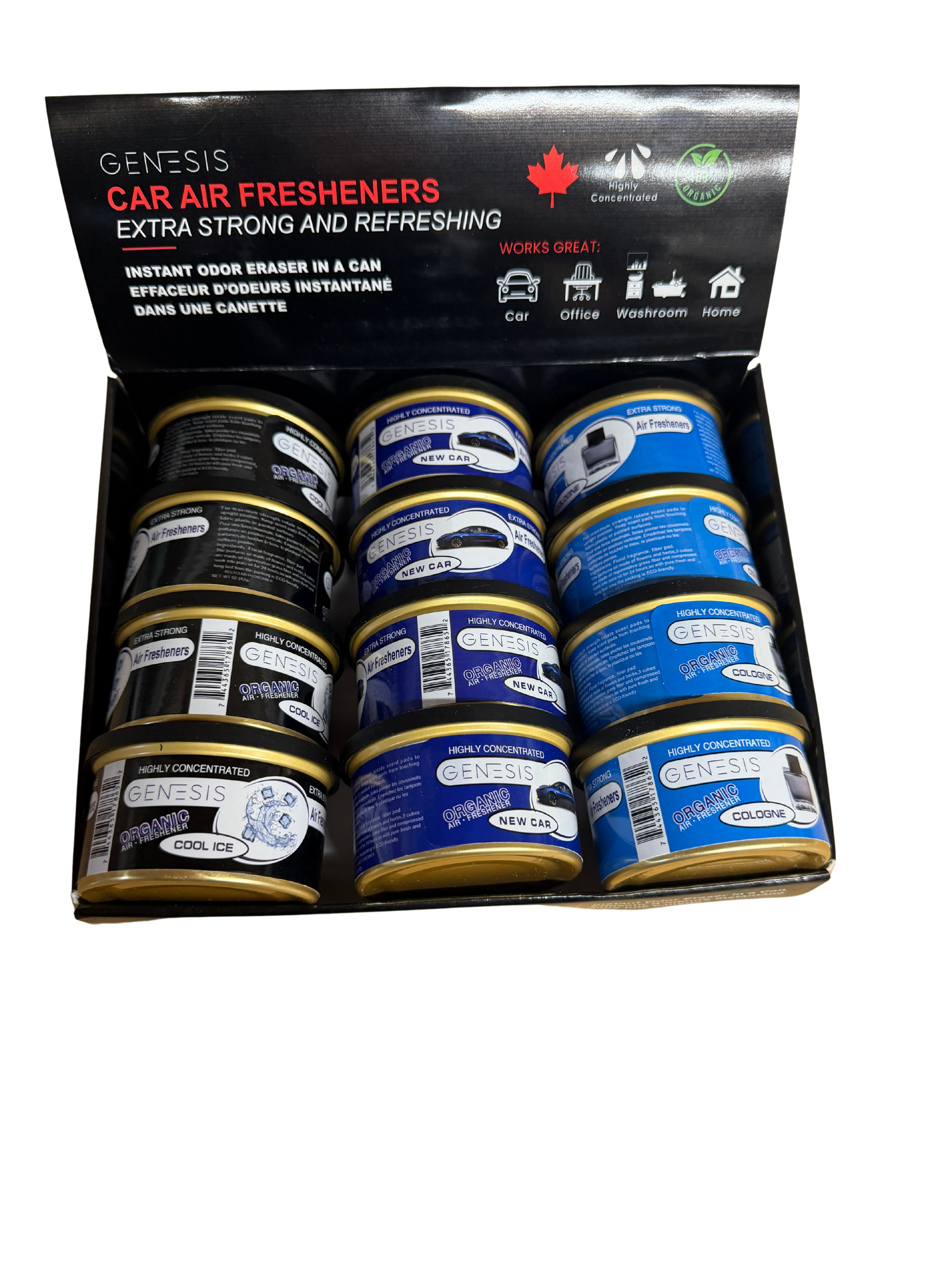Genesis Car Air Freshner Can 12Ct/Display