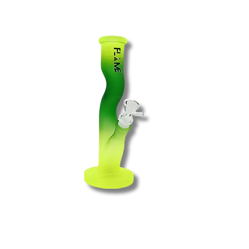 CB-1571 = 10” Sand Blasted Swivel Wave Bong - Green
