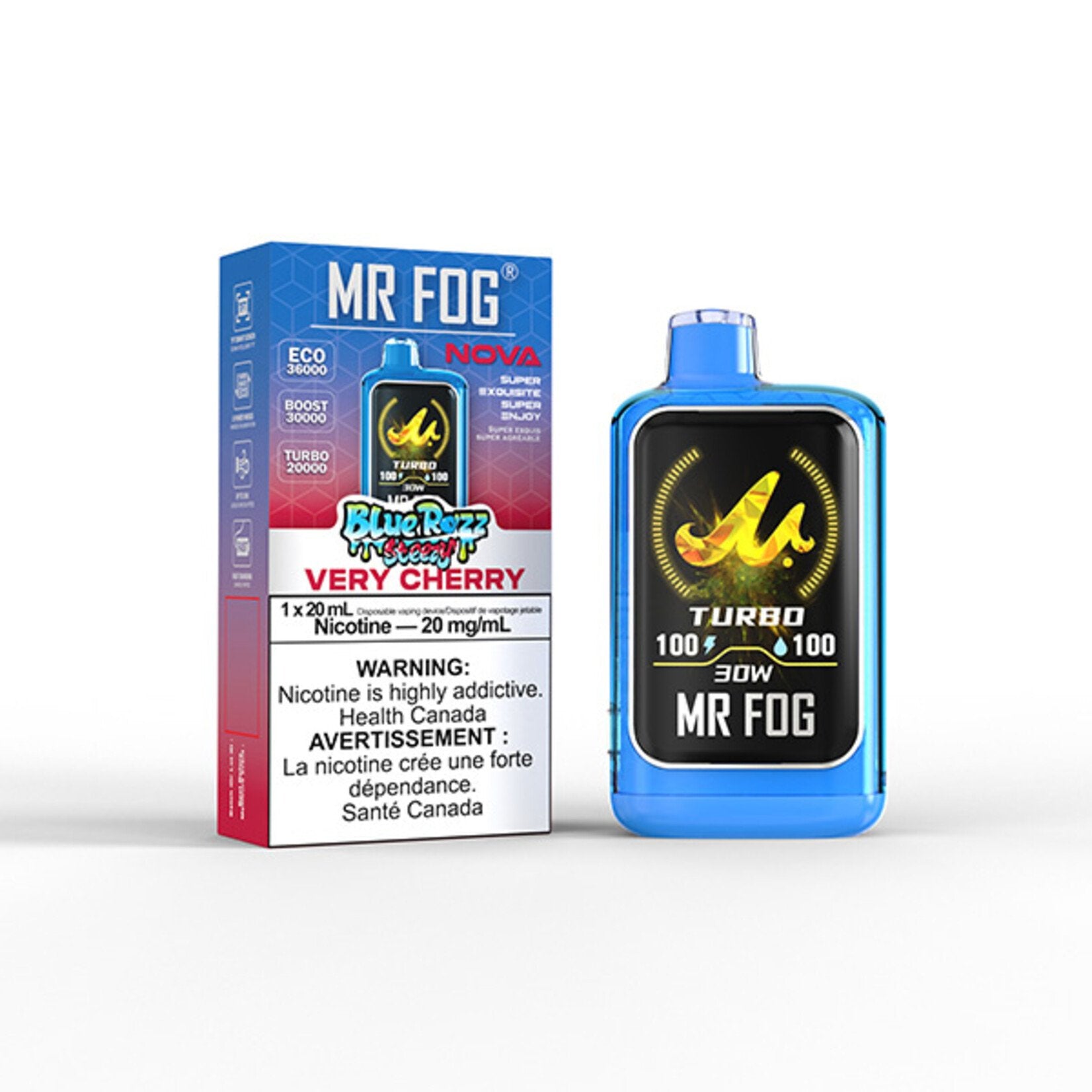 Mr Fog Nova 36k Blue Razz Steezy Series Disposable Vape 5CT - Alberta
