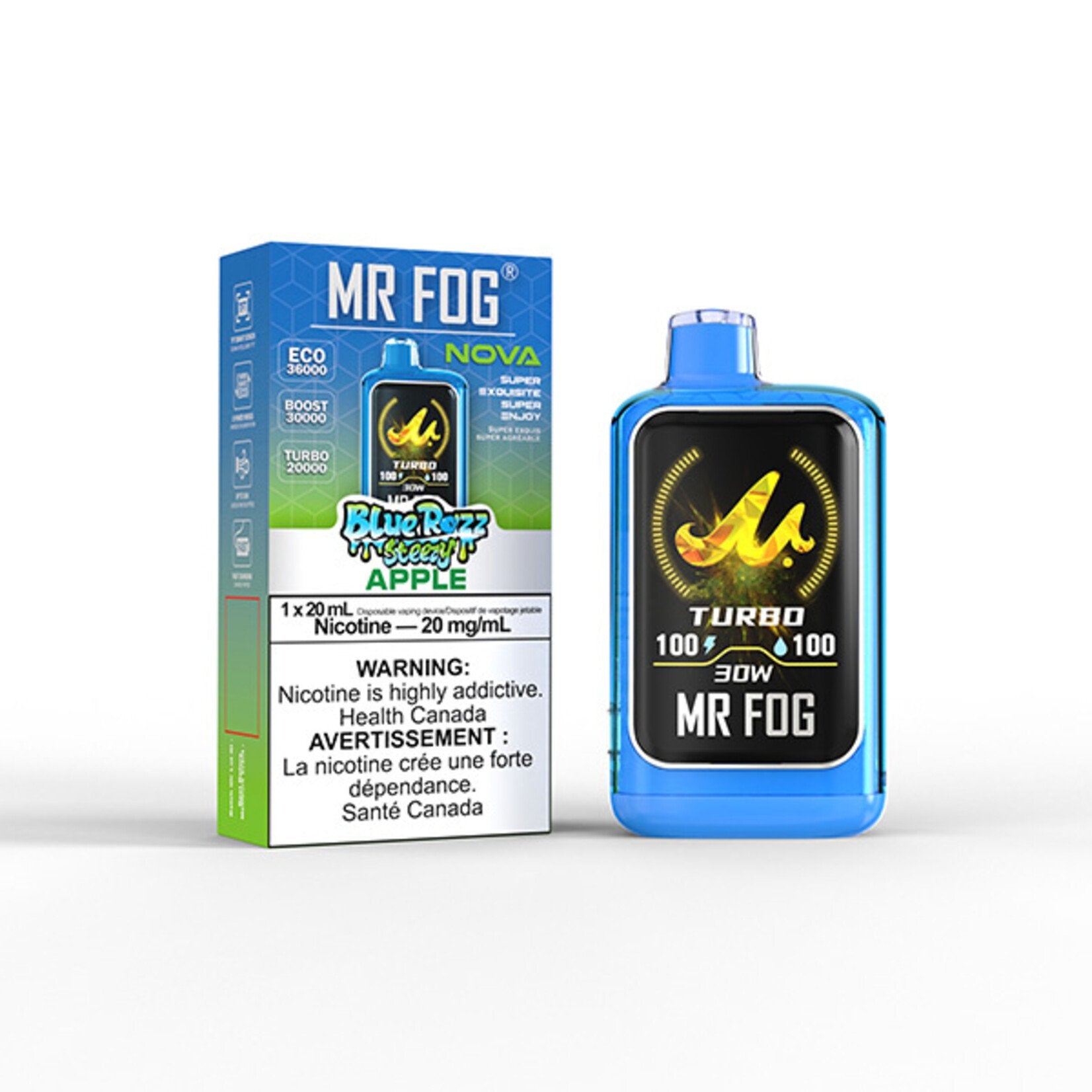 Mr Fog Nova 36k Blue Razz Steezy Series Disposable Vape 5CT - Alberta