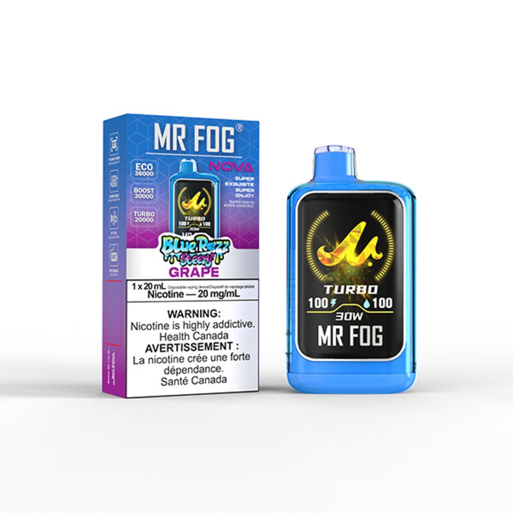 Mr Fog Nova 36k Blue Razz Steezy Series Disposable Vape 5CT - Alberta