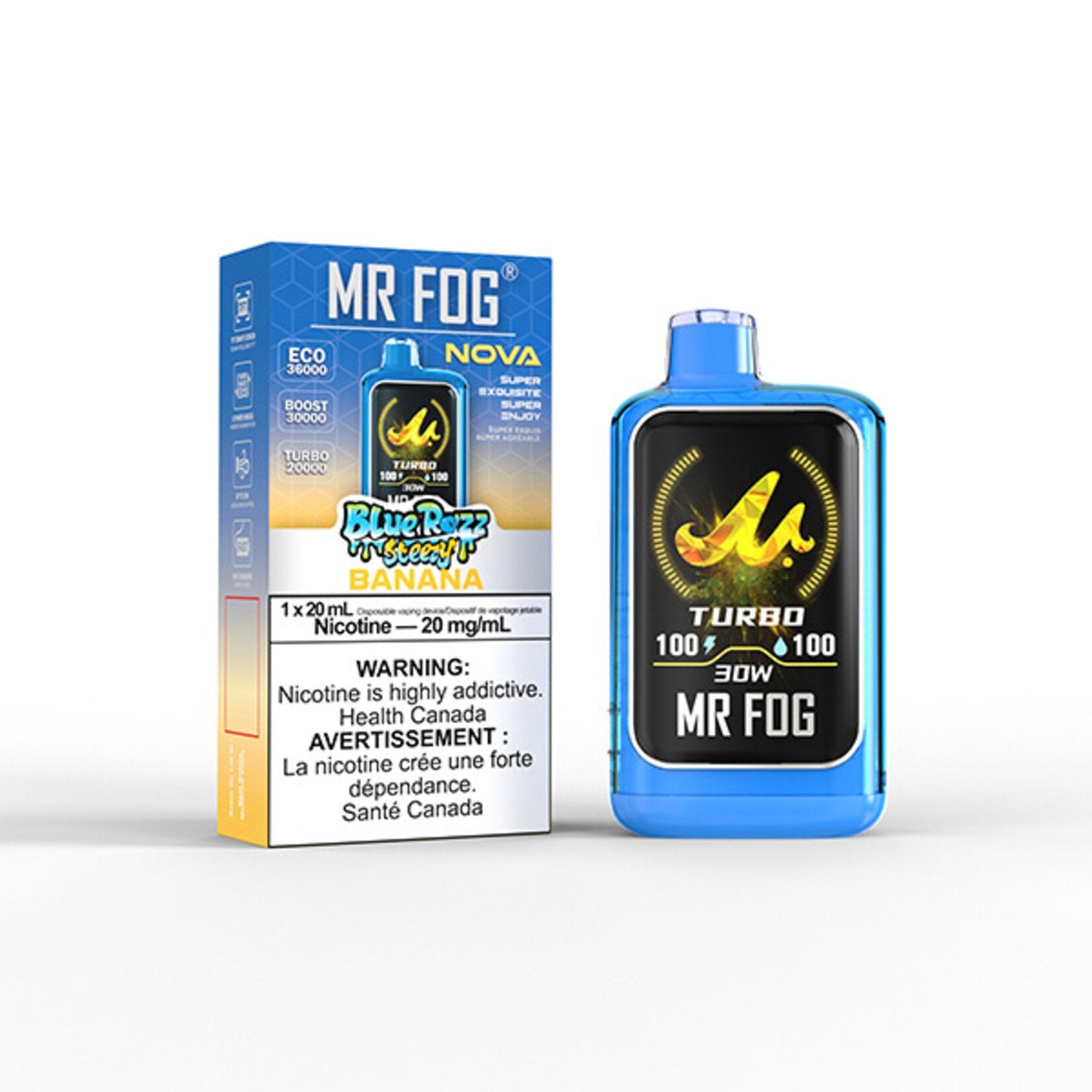 Mr Fog Nova 36k Blue Razz Steezy Series Disposable Vape 5CT - Alberta
