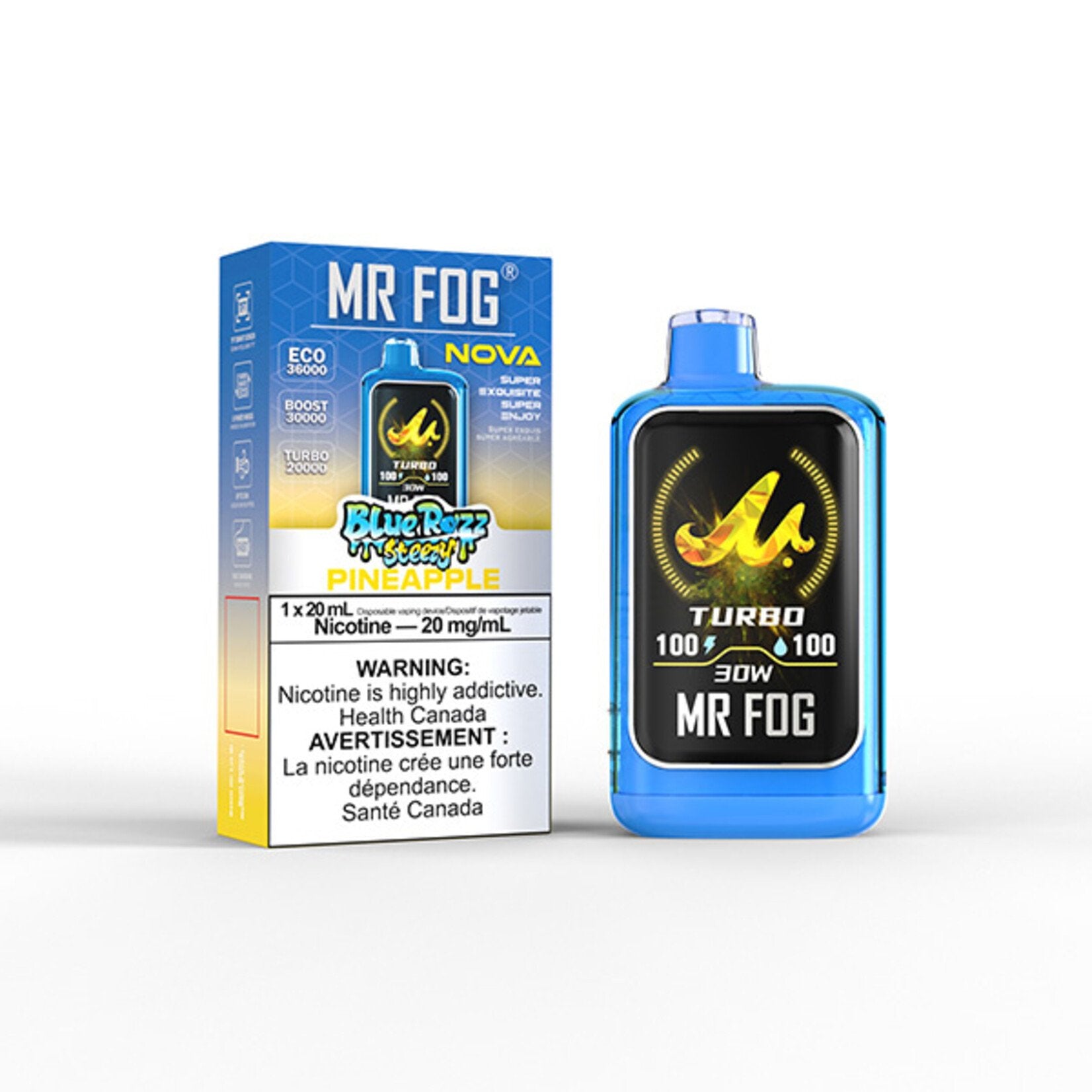Mr Fog Nova 36k Blue Razz Steezy Series Disposable Vape 5CT - Alberta
