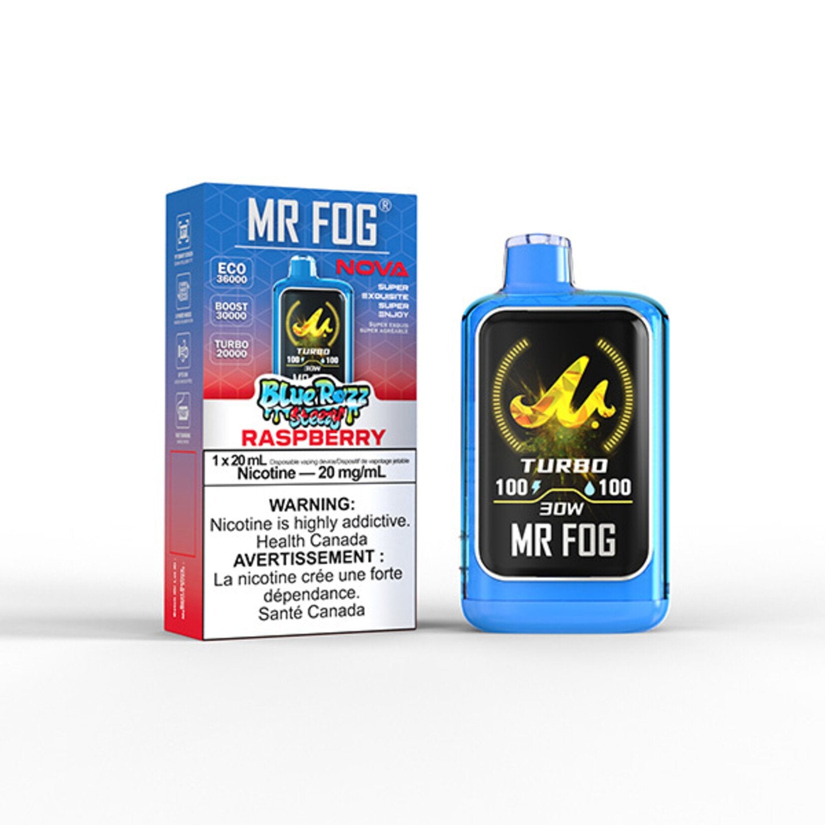 Mr Fog Nova 36k Blue Razz Steezy Series Disposable Vape 5CT - Alberta