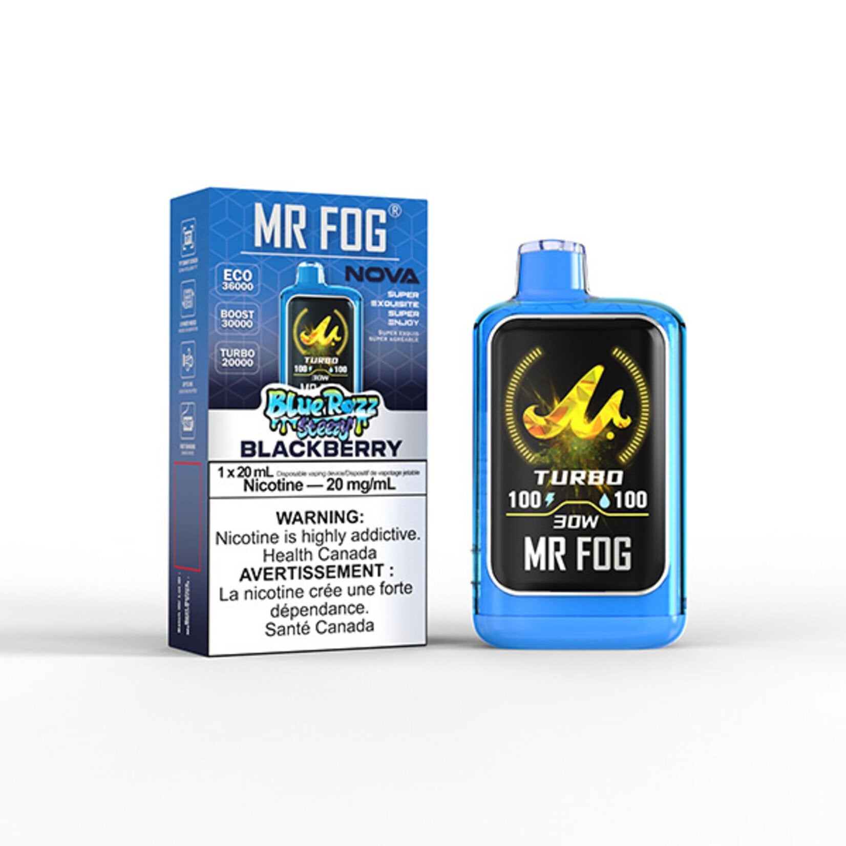 Mr Fog Nova 36k Blue Razz Steezy Series Disposable Vape 5CT - Alberta