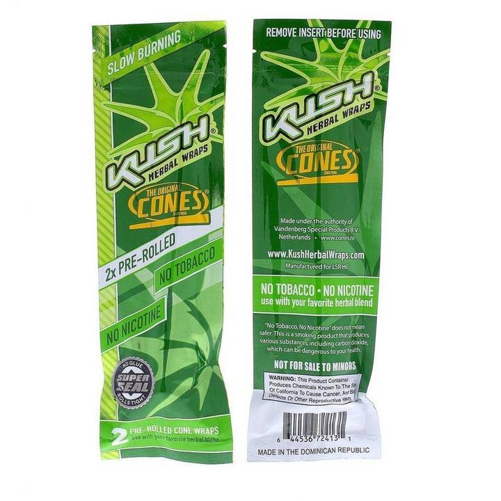 Kush Herbal Wraps Conical Pre-Rolled Cones Original 2/pack