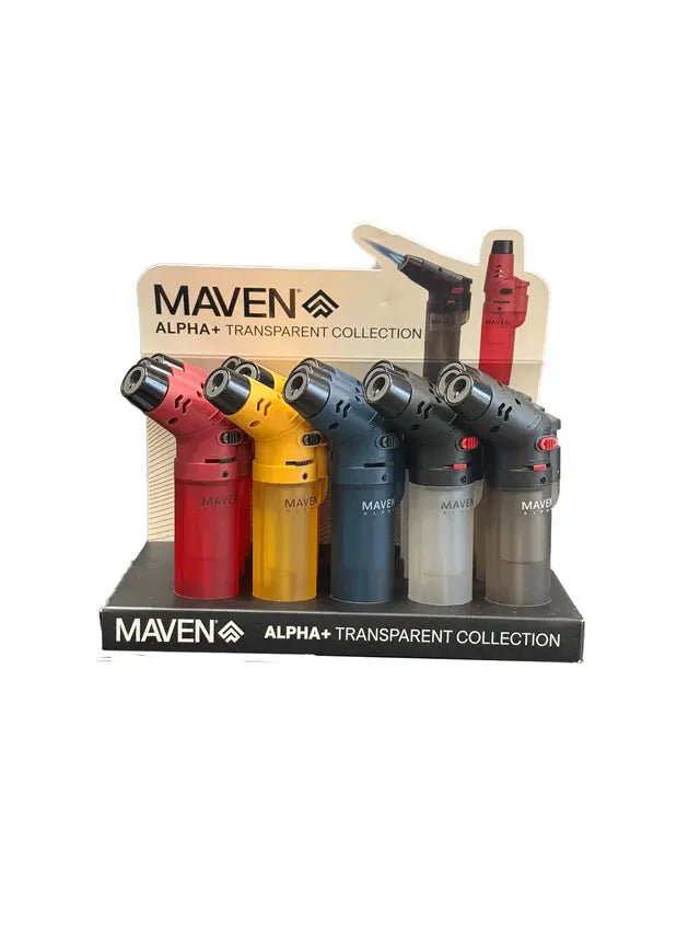 Maven Transparent Collection Lighters - Alpha+ - 15/Display