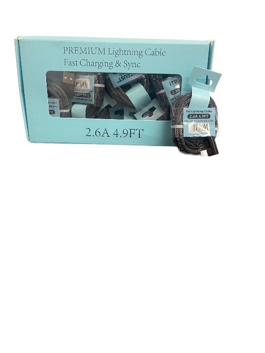 Premium iTrust Lightning USB Cable 2.6A 4.9FT : 20pcs