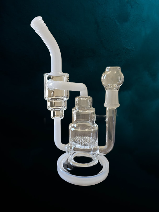 Double Chamber Glass Recycler Bong by FELIX GLASS [JD115]