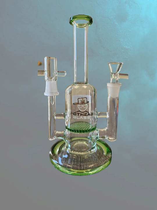 Honeycomb Percolator Glass Bong by POTHEAD GLASS [JD138]
