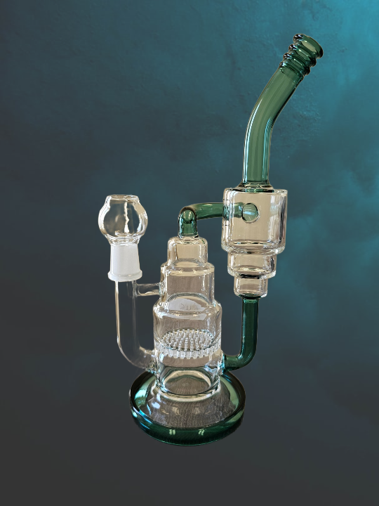 Double Chamber Glass Recycler Bong by FELIX GLASS [JD115]