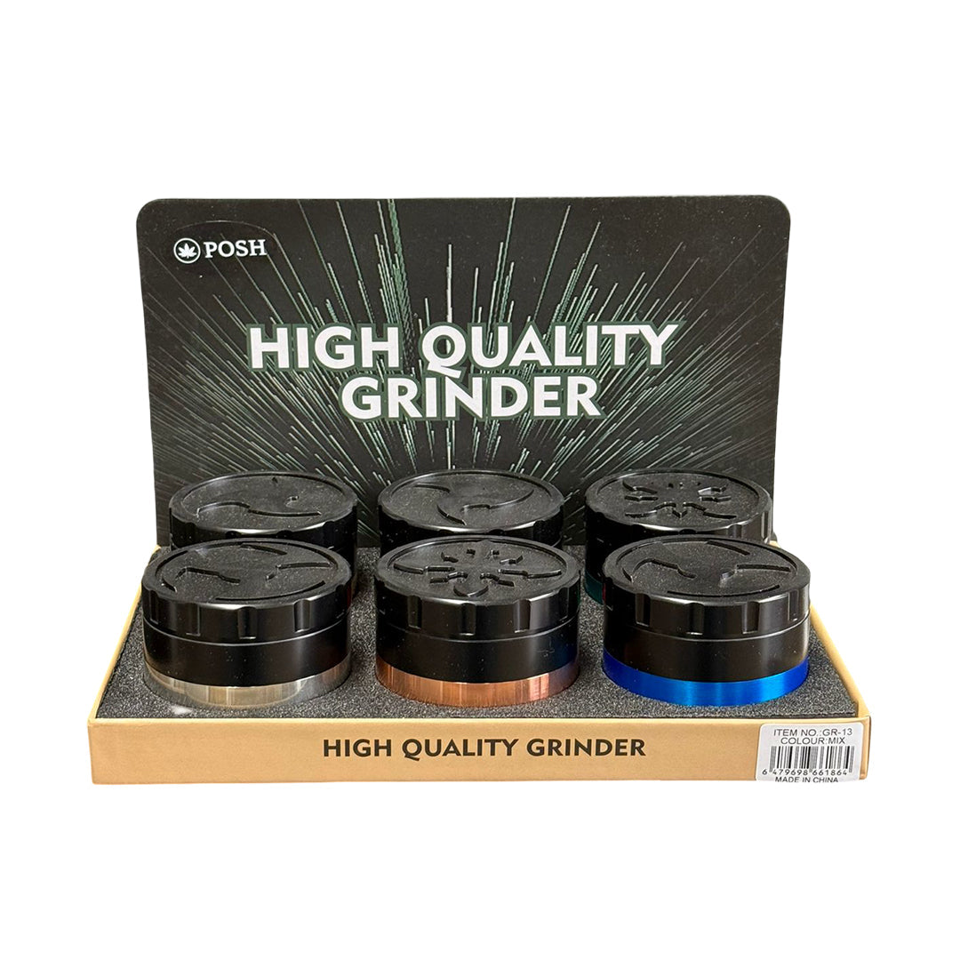 POSH Sleek Band Series 4-Piece Herb Grinder - 6/Display [ GR 13 ]