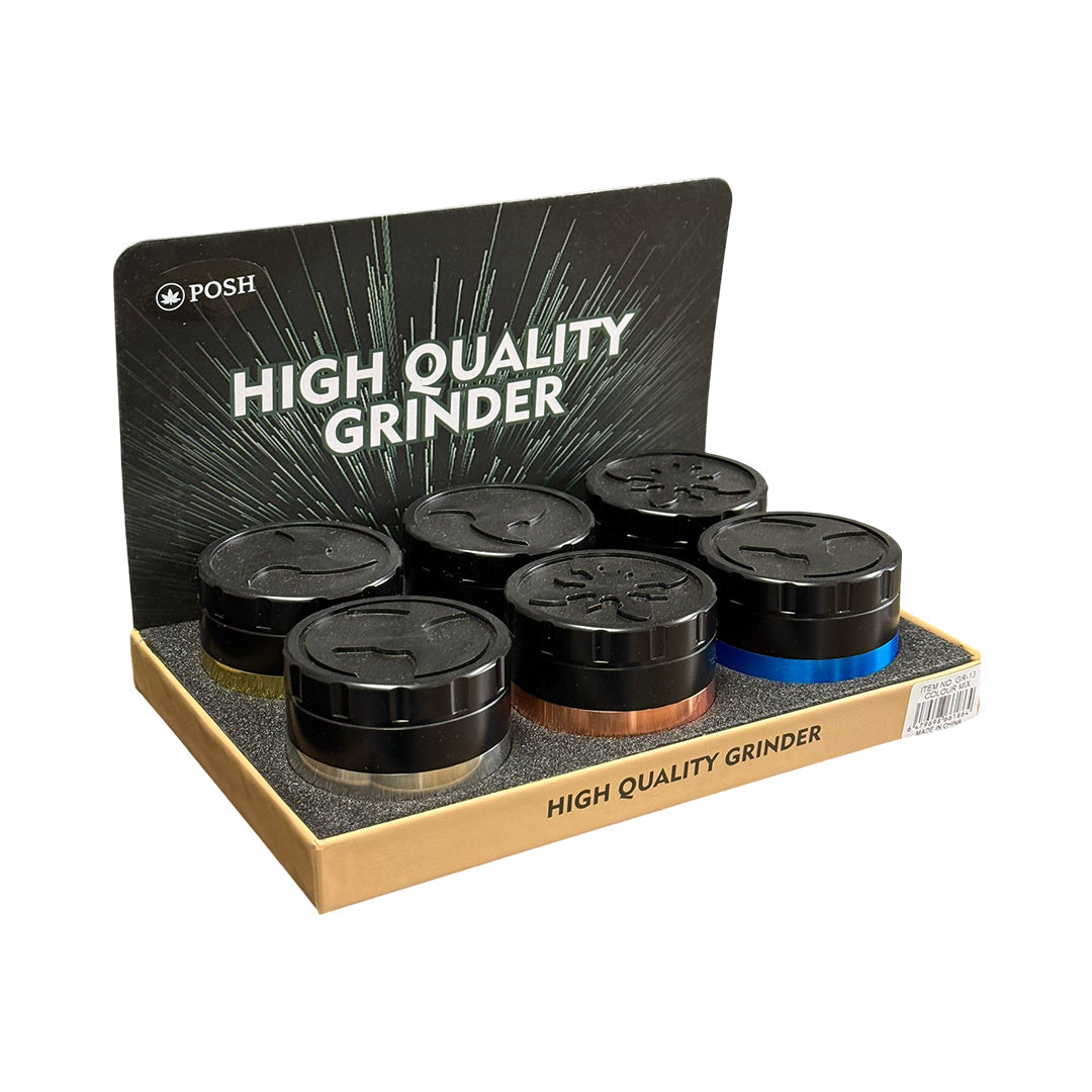 POSH Sleek Band Series 4-Piece Herb Grinder - 6/Display [ GR 13 ]