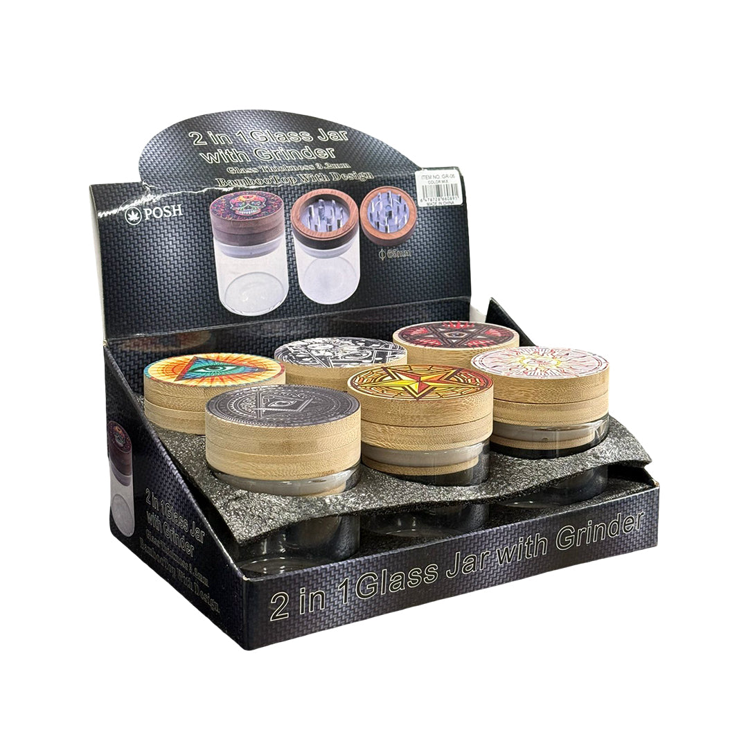Illuminati Grinder with Bamboo Lid Art Series - 6/Display [ GR 06 ]