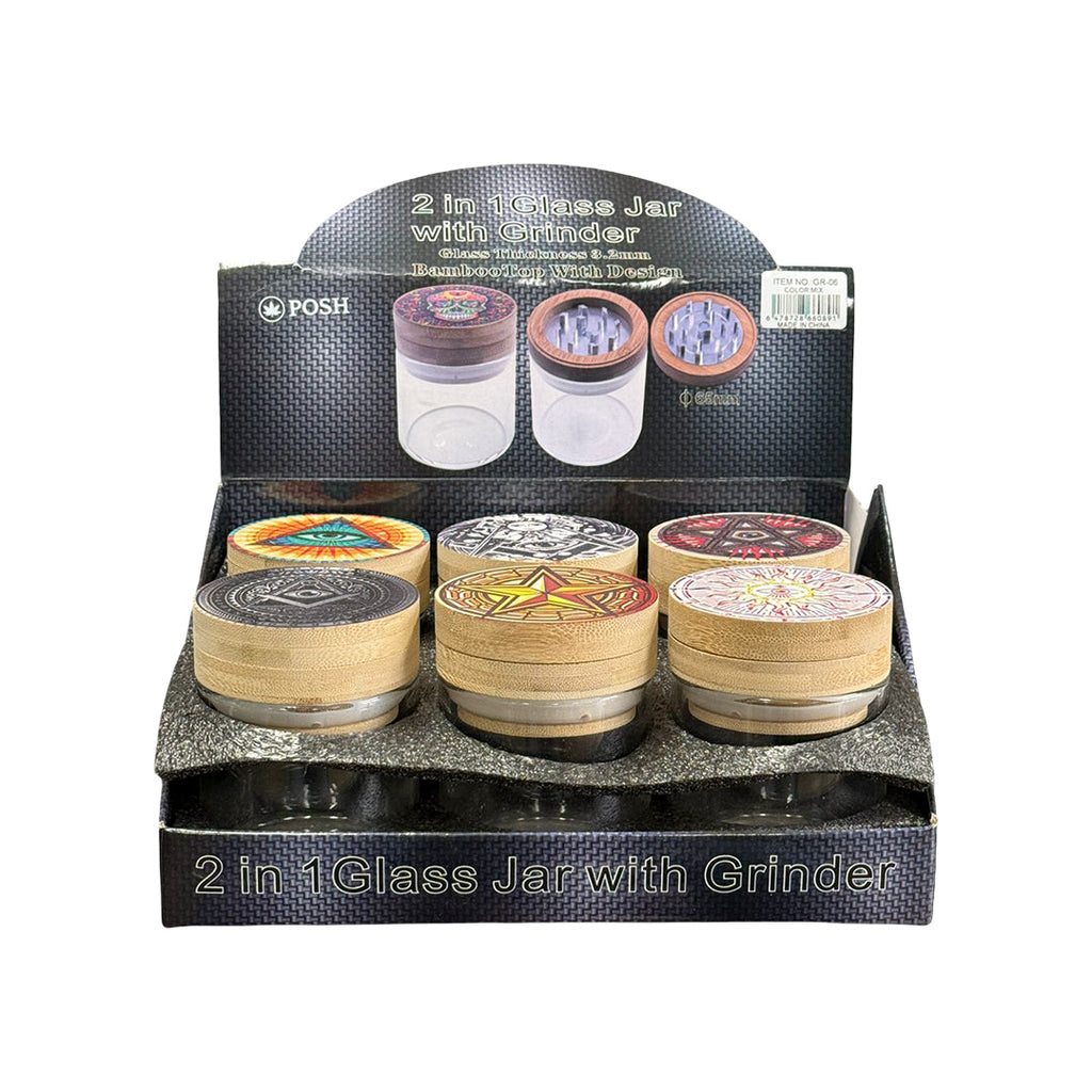 Illuminati Grinder with Bamboo Lid Art Series - 6/Display [ GR 06 ]