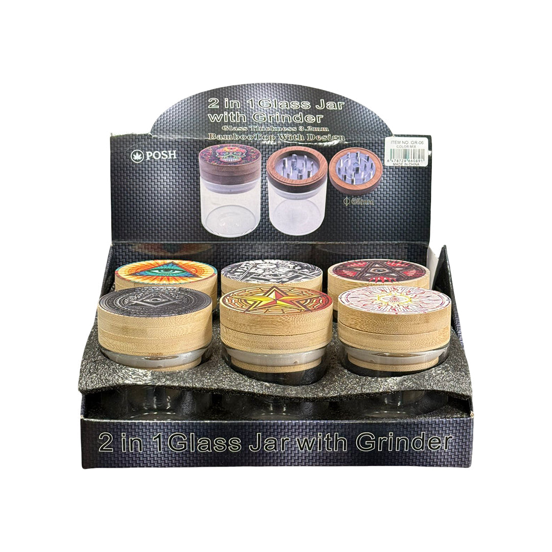 Illuminati Grinder with Bamboo Lid Art Series - 6/Display [ GR 06 ]