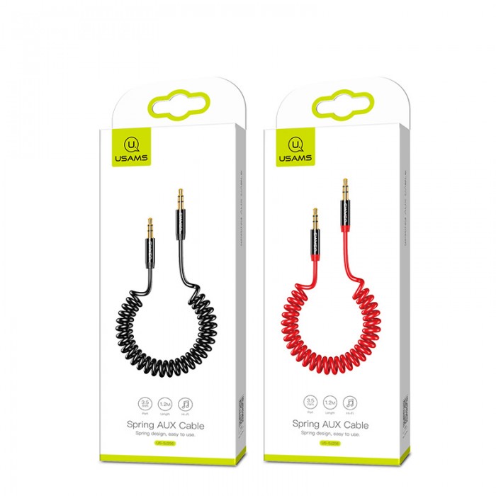 USAMS - Spring Audio Cable 1.2m Black