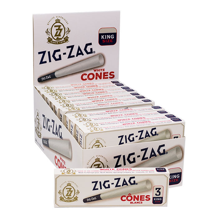 Zig Zag King Size White Cones Ct 24